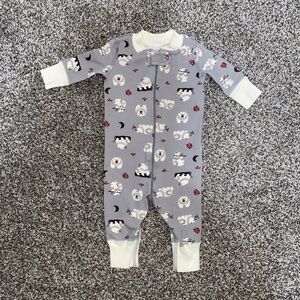 Hanna Andersson Gray Sheep Print Kids Footie